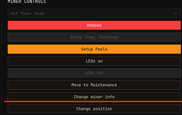 Change Miner Info Step 1